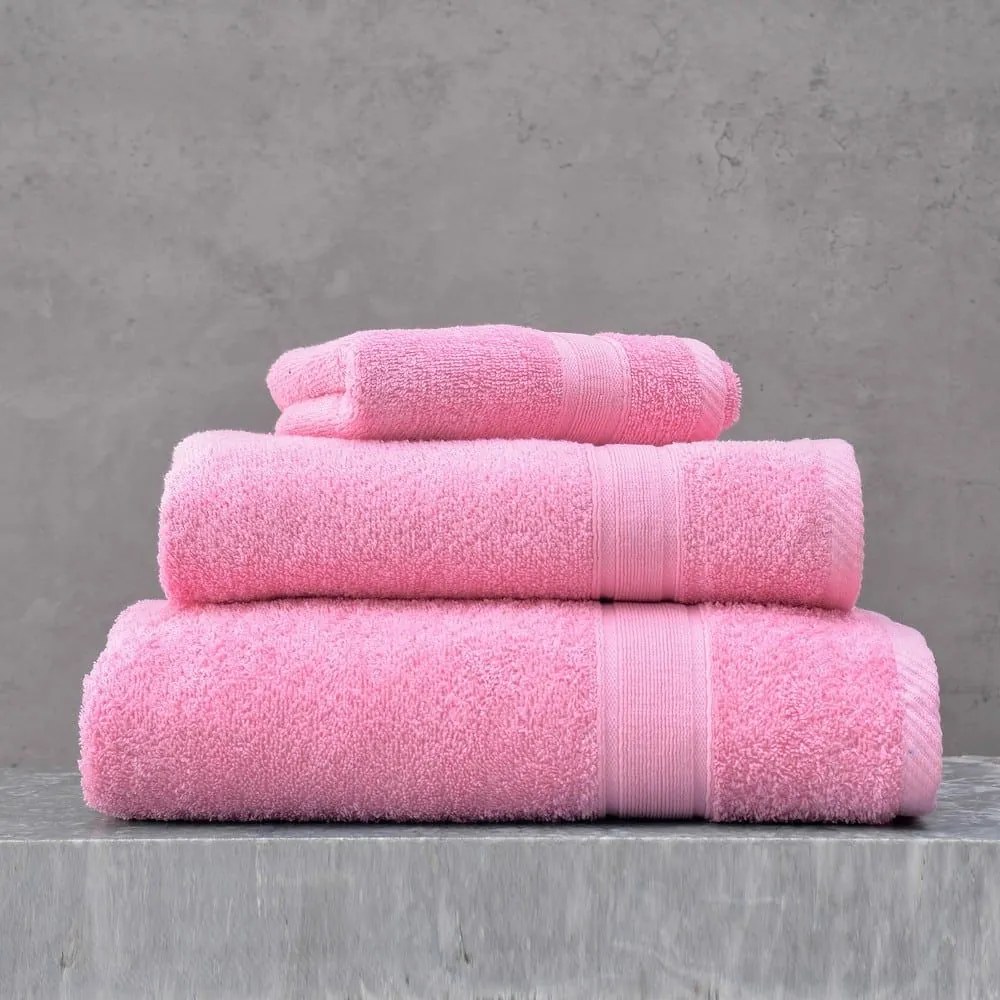 Πετσέτα Illusion Σετ 5τμχ Pink Ρυθμός Towels Set 70x140cm 100% Βαμβάκι