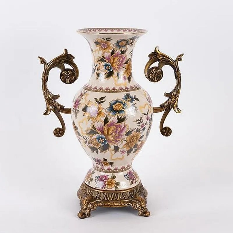 Βάζο Πορσελάνινο  752-21034 33x14.5x36cm White-Gold Estheti Home Porcelain