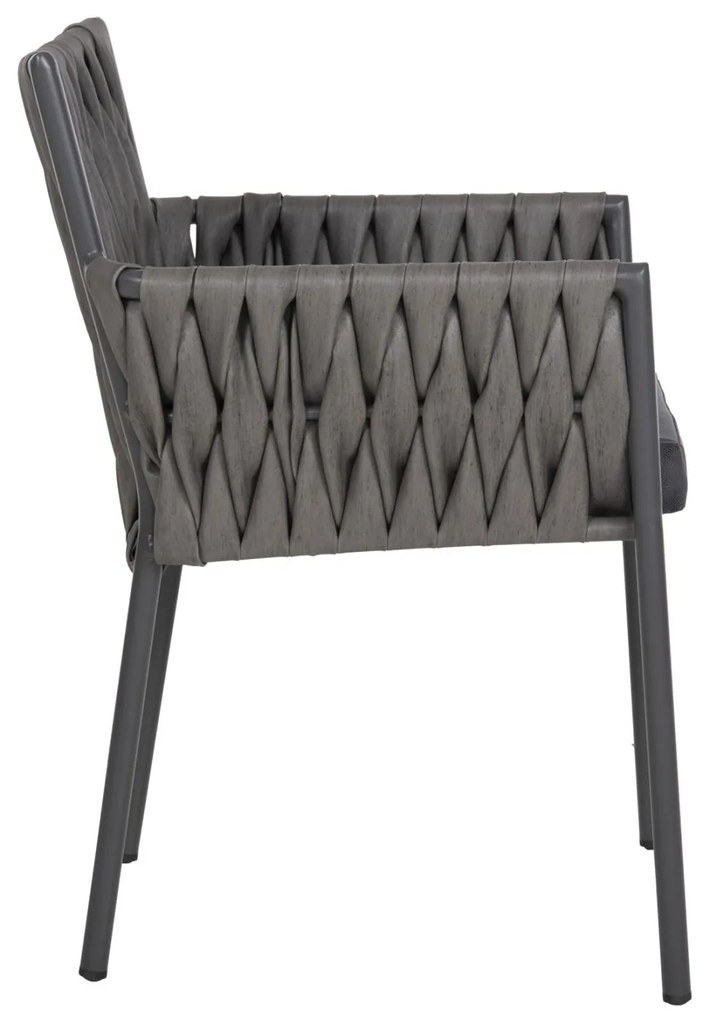 Καρέκλα - Πολυθρόνα MARTIN C5564.12 Ανθρακί Αλουμινίου με Συνθετικό Rattan 56x56x80Υεκ. 56x56x80 εκ.