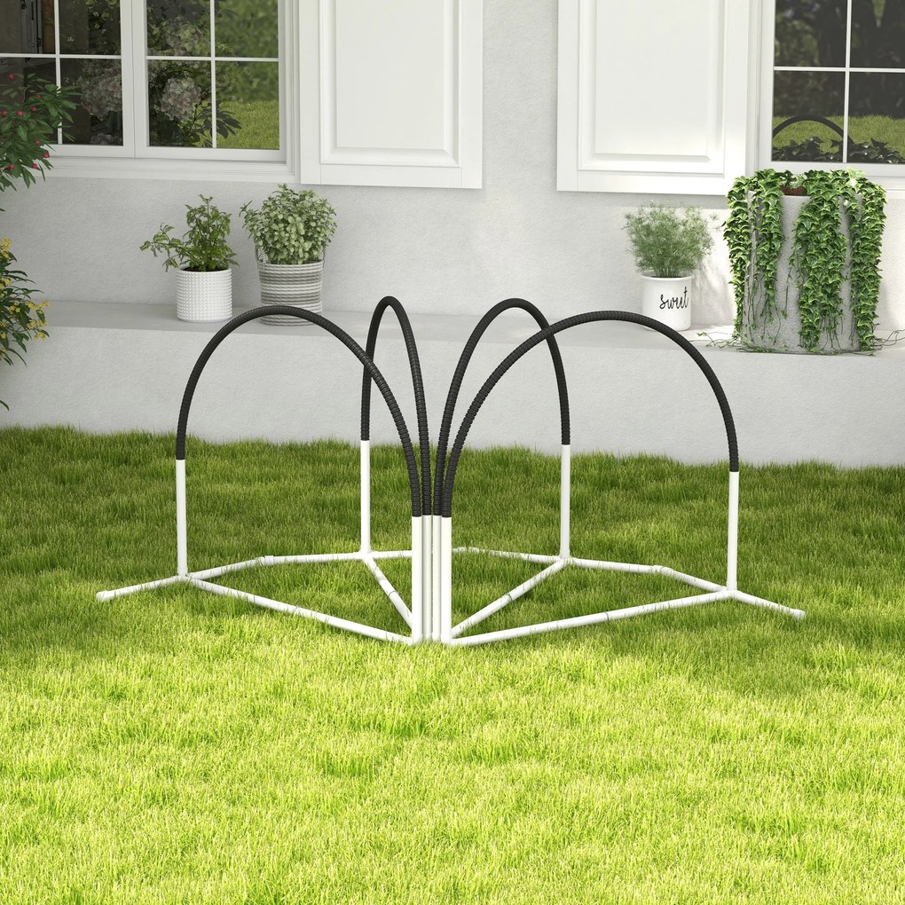 PawHut Σετ Agility για σκύλους, 4 τεμάχια, 89 x 69 x 99 cm, Λευκό + Μαύρο