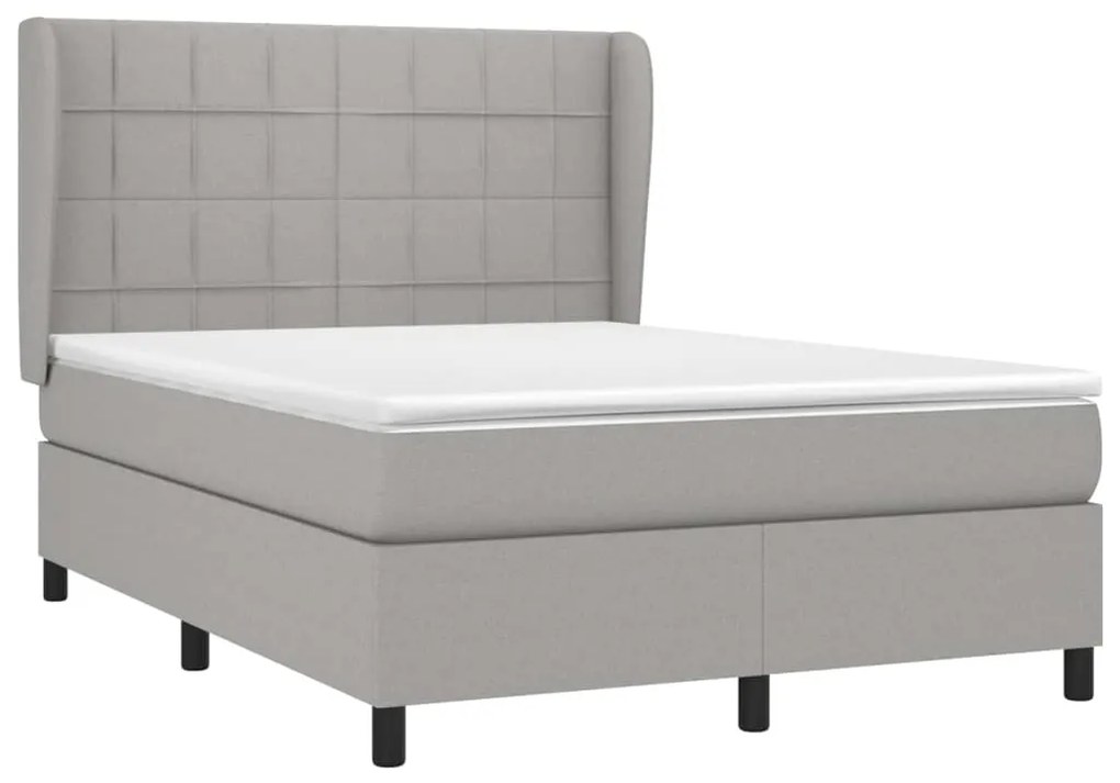 ΚΡΕΒΑΤΙ BOXSPRING ΜΕ ΣΤΡΩΜΑ ΑΝΟΙΧΤΟ ΓΚΡΙ 140X200 ΕΚ. ΥΦΑΣΜΑΤΙΝΟ 3127965