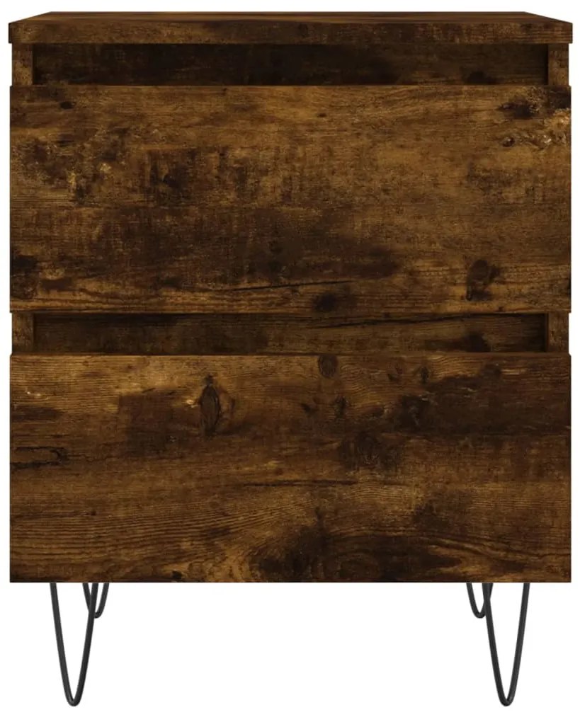 vidaXL Κομοδίνα 2 τεμ. Καπνιστή Δρυς 40x35x50 εκ. Επεξεργασμένο Ξύλο