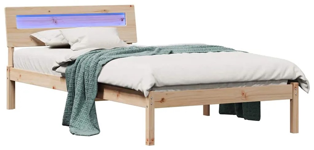 vidaXL Σκελετός Κρεβατιού Καφέ 100 x 200 cm Μασίφ ξύλο πεύκου
