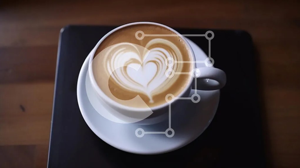 Intra Συλλεκτικό Ξύλινο Παζλ Plywood  4mm - Latte Art σε σχήμα καρδιάς σε ένα φλιτζάνι καφέ Σε Ξύλινο Κουτί - Διαστάσεις: 10x10 cm – 25 κομμάτια