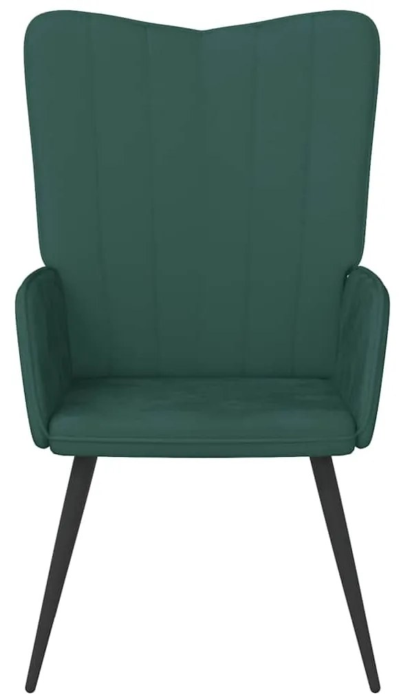 vidaXL Πολυθρόνα Relax Σκούρο Πράσινο Βελούδινη