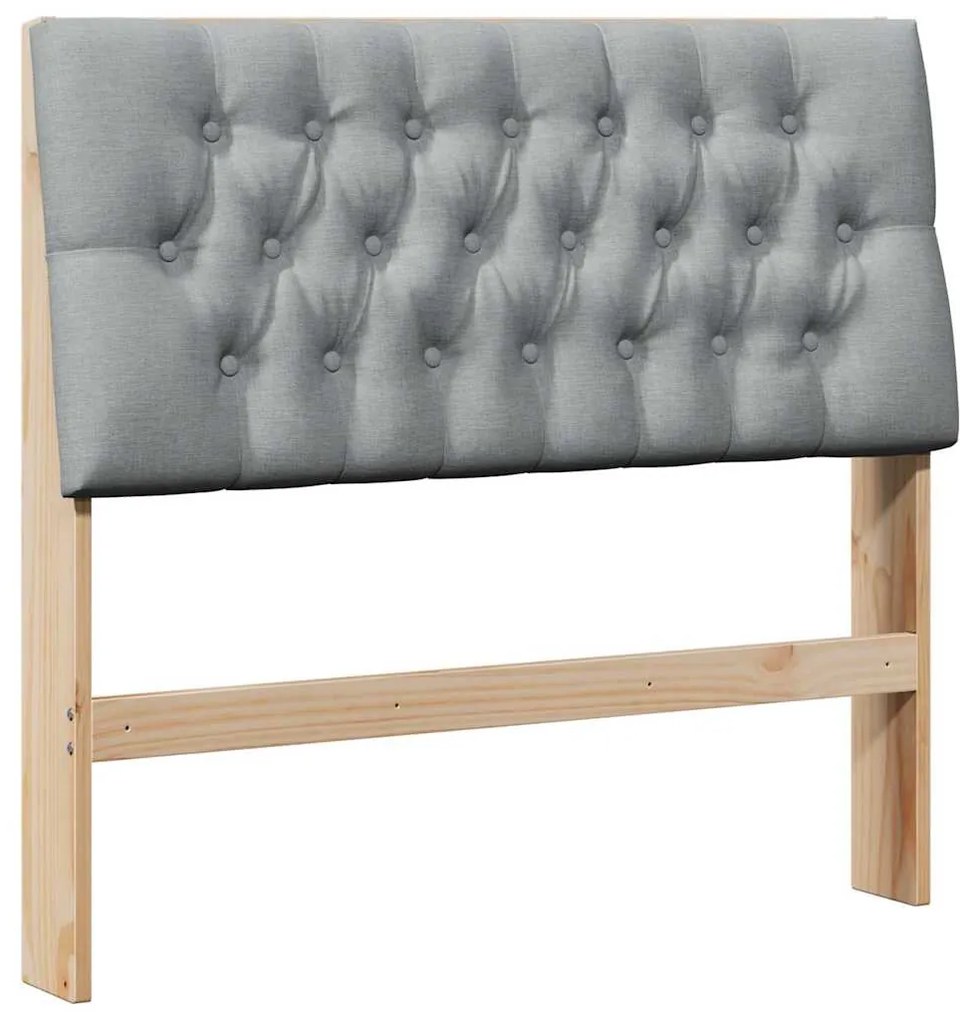vidaXL Ταπετσαρισμένο κεφαλάρι Ανοιχτό γκρι 100 cm