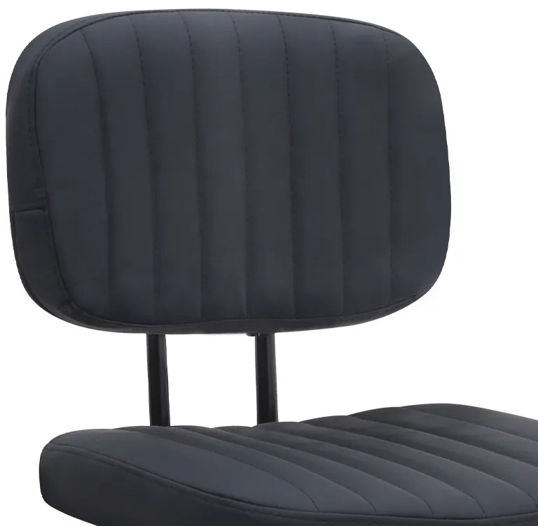 Καρέκλα γραφείου Romano Megapap από τεχνόδερμα χρώμα μαύρο 46x53x79/86εκ.