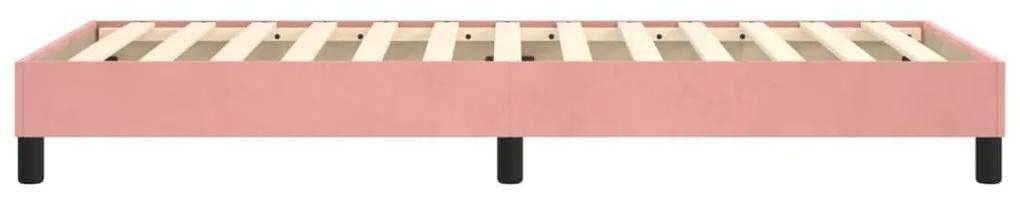 Πλαίσιο Κρεβατιού Boxspring Ροζ 90x200 εκ. Βελούδινο - Ροζ