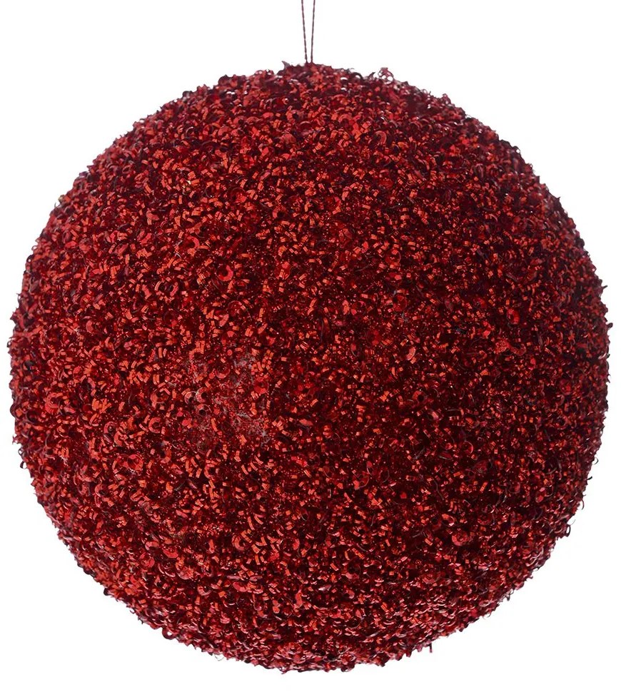 Χριστουγεννιάτικη Μπάλα Polyfoam Κόκκινη Glitter 15εκ. iliadis 83528