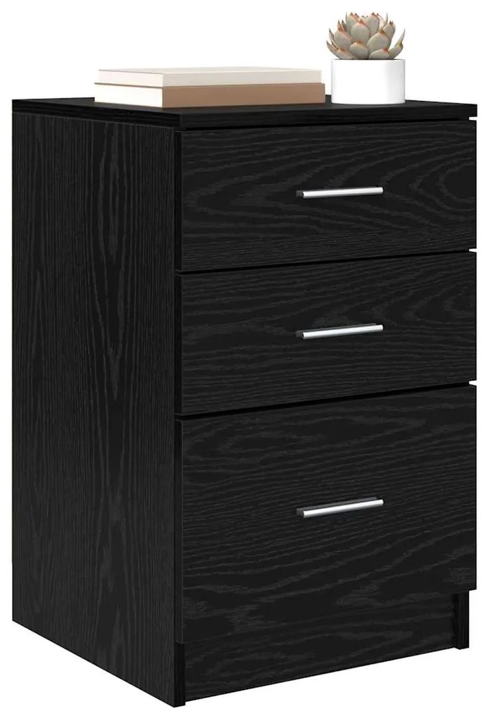 vidaXL Κομοδίνο Μαύρη Οξυά 40 x 40 x 63 εκ. Επεξεργασμένο ξύλο