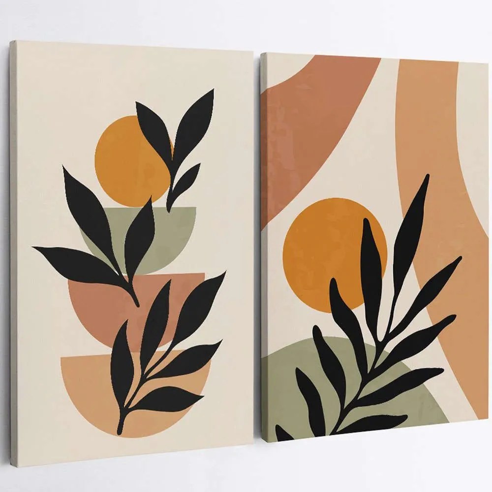 Πίνακας Καμβάς (Σετ 2Τμχ) 910NVT1183 50x70cm Multi Wallity Κάθετοι Ξύλο, Καμβάς