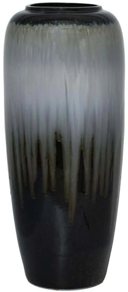 Βάζο 374-224-404 26x60cm Black-Grey Κεραμικό