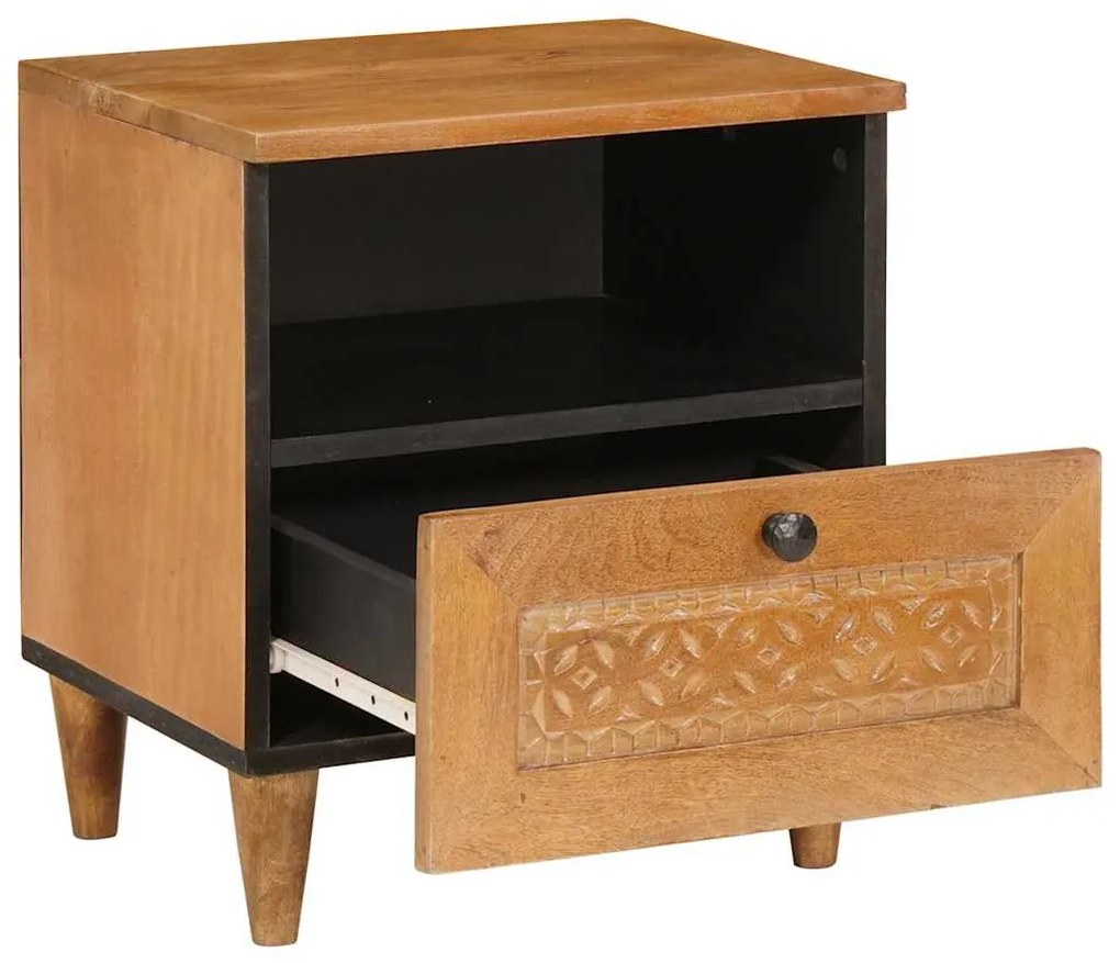 vidaXL Κομοδίνο 2 pcs Ανοιχτό καφέ 40 x 33 x 46 εκ. Μασίφ ξύλο μάνγκο