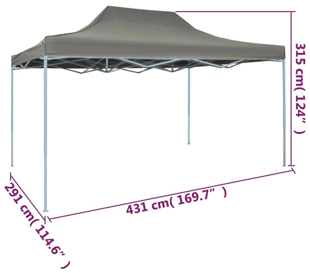 Τέντα Εκδηλώσεων Πτυσσόμενη Pop-Up Ανθρακί 3 x 4,5 μ. - Ανθρακί