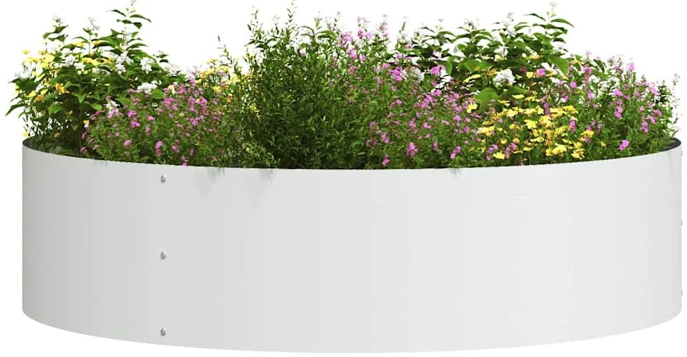 vidaXL Γλάστρα Κήπου Λευκό 80 x 80 x 20 cm Ατσάλι