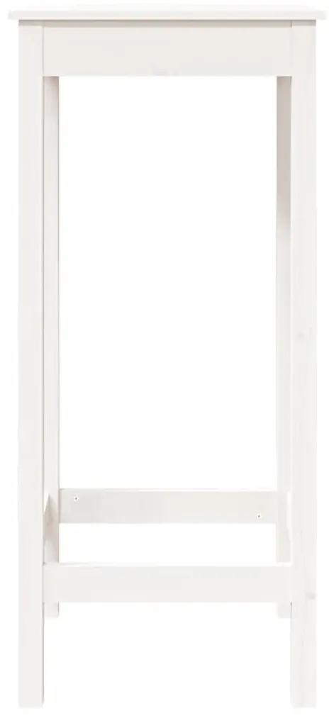 vidaXL Τραπέζι Μπαρ Λευκό 50 x 50 x 110 εκ. από Μασίφ Ξύλο Πεύκου