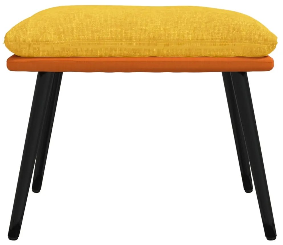 vidaXL Υποπόδιο Μουσταρδί&Πορτοκαλί 45x29,5x39 εκ Ύφασμα & Συνθ. Δέρμα