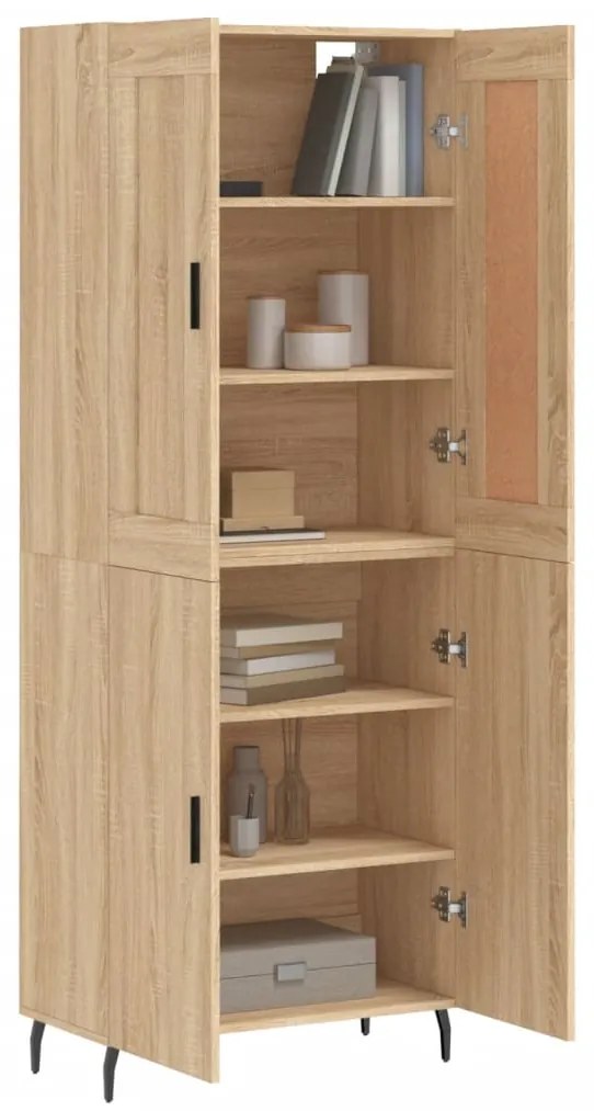vidaXL Ντουλάπι Sonoma δρυς 69,5 x 34 x 180 εκ. από Επεξεργασμένο Ξύλο