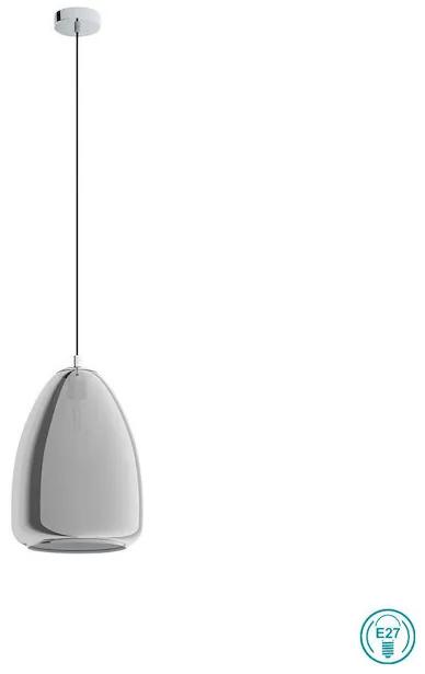 Eglo Alobrase Μοντέρνο Κρεμαστό Φωτιστικό Μονόφωτο με Ντουί E27 σε Ασημί Χρώμα 98614