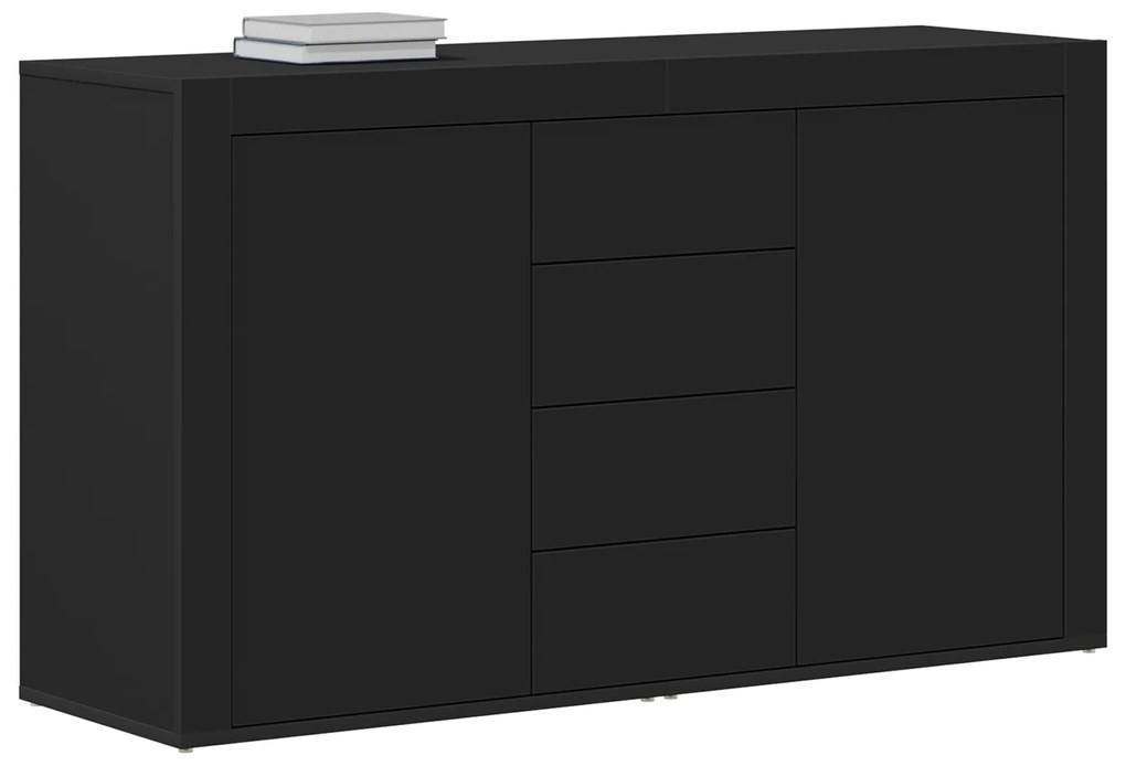 vidaXL Πλαϊνό γραφείο Μαύρο 120 x 36 x 69 εκ Επεξεργασμένο ξύλο