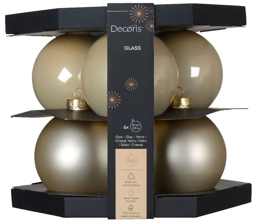 Beauty Home ΓΥΑΛΙΝΕΣ ΜΠΑΛΕΣ ΣΑΜΠΑΝΙ 6 CM ΣΕΤ 12 ΤΜΧ