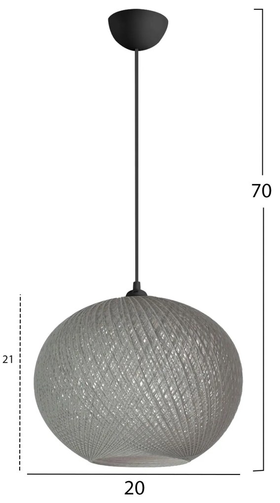 Φωτιστικό Οροφής C7626.01 σε Γκρί Φ20Χ70Υεκ. 20x20x70 εκ.
