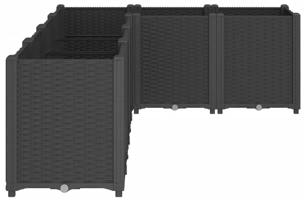 vidaXL Ζαρντινιέρα Κήπου Μαύρη 160x120x53 εκ. Πολυπροπυλένιο