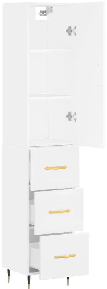 vidaXL Ντουλάπι Λευκό 34,5 x 34 x 180 εκ. από Επεξεργασμένο Ξύλο