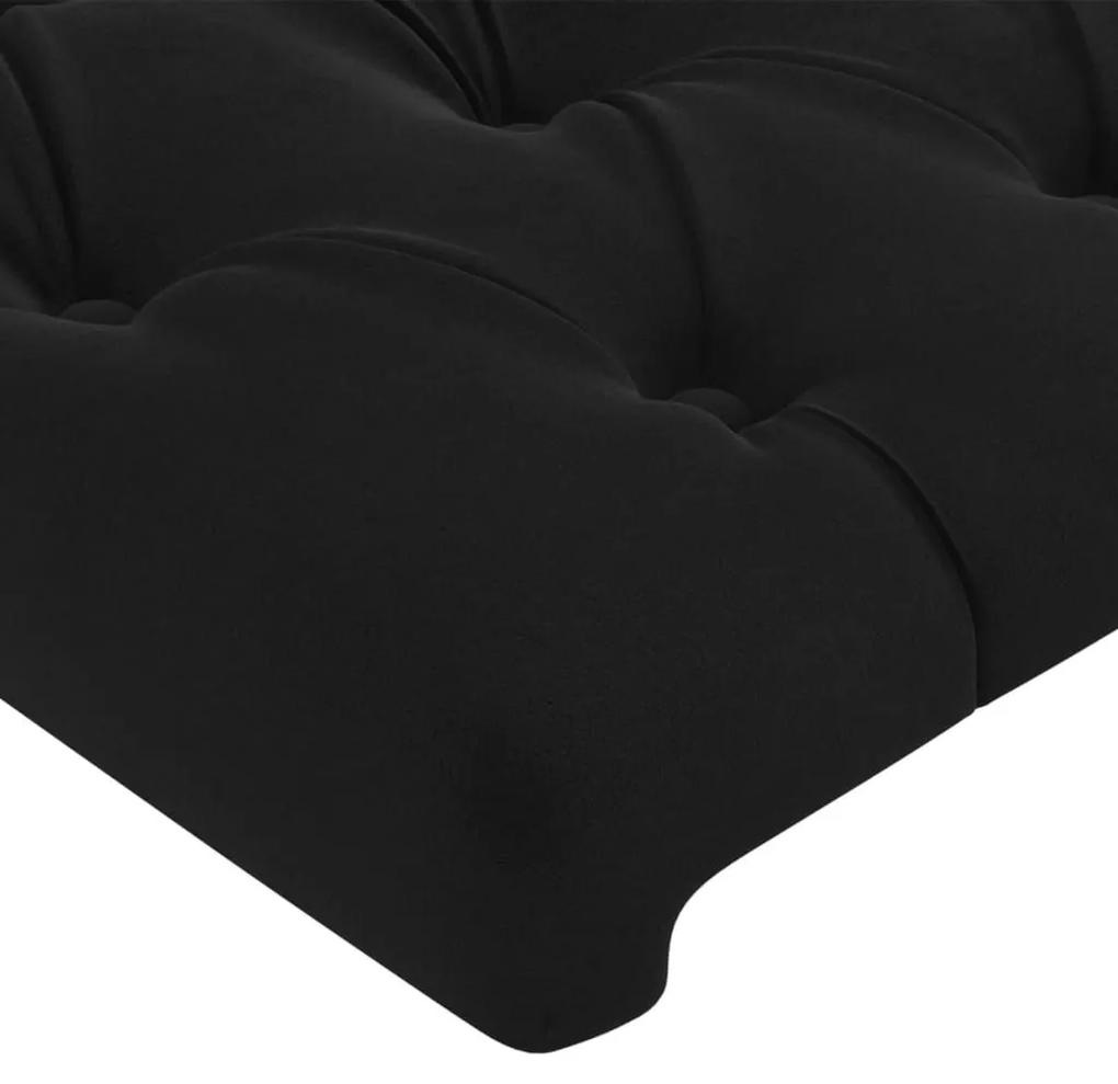 Πλαίσιο Κρεβατιού με Κεφαλάρι Μαύρο 90x190 εκ. Βελούδινο - Μαύρο