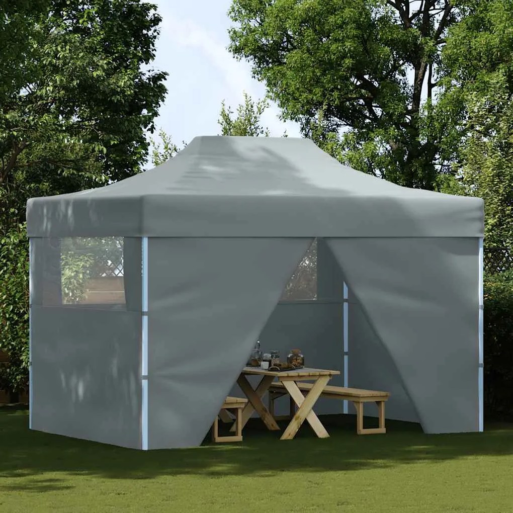 vidaXL Τέντα Εκδηλώσεων 4 Τοιχώματα Πτυσσόμενη Pop-Up Ανθρακί 3x4,5 μ.