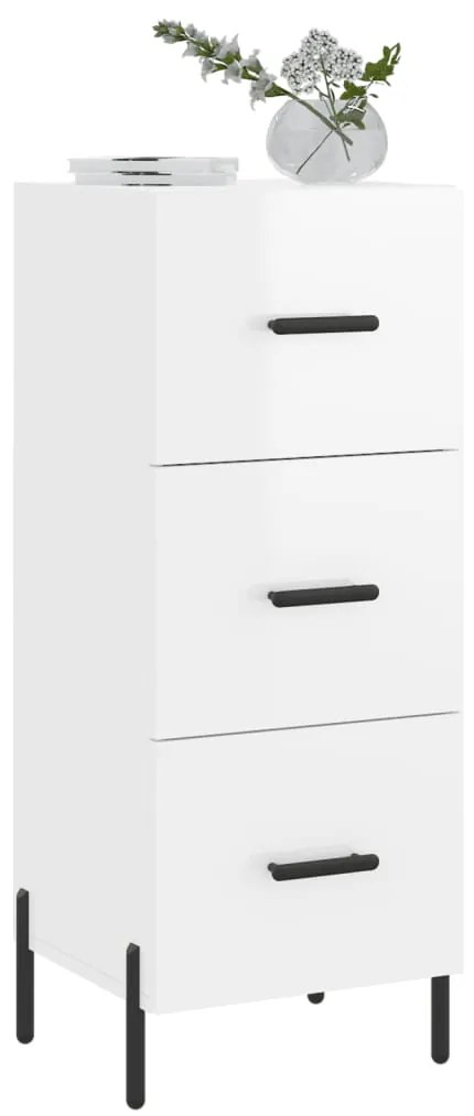 vidaXL Ντουλάπι Γυαλιστερό Λευκό 34,5x34x90 εκ. Επεξεργασμένο Ξύλο