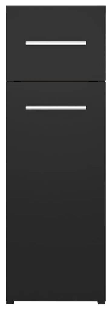 Συρταριέρα Γενικής Χρήσης Μαύρη 20 x 45,5 x 60 εκ. Επεξ. Ξύλο - Μαύρο