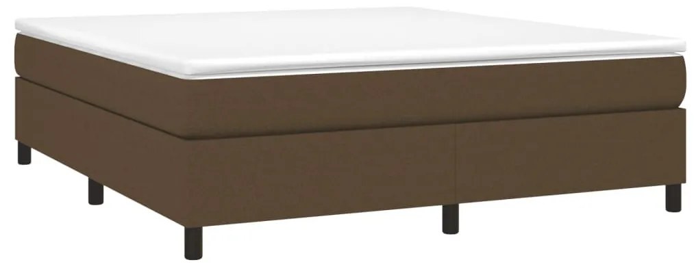 Κρεβάτι Boxspring με Στρώμα Σκούρο Καφέ 160x200 εκ Υφασμάτινο - Καφέ