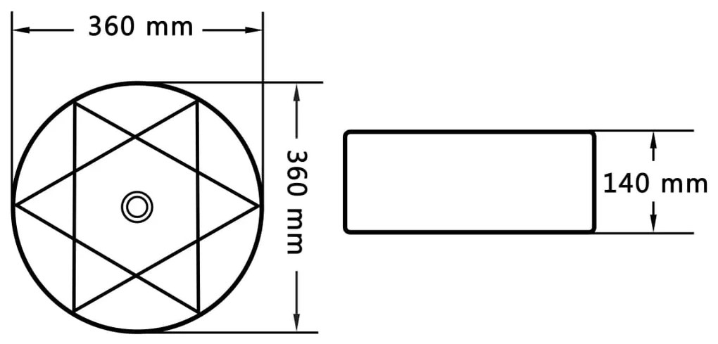 vidaXL Νιπτήρας Λευκός 36 x 14 εκ. Κεραμικός