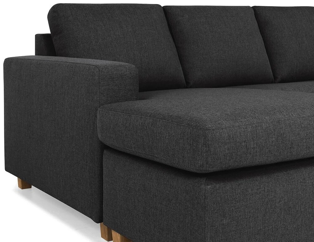 Γωνιακός Καναπές Scandinavian Choice C161, Μαύρο, 344x199x80cm