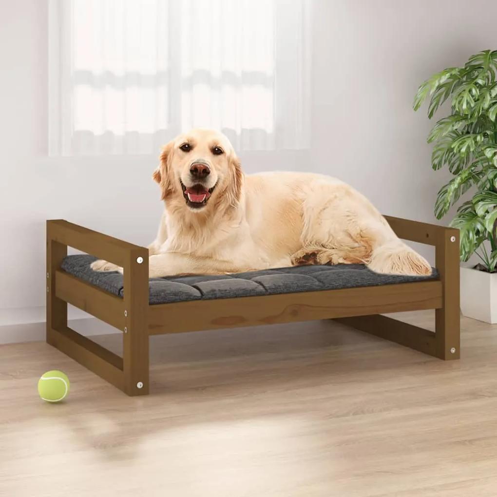 Κρεβάτι Σκύλου Μελί 75,5x55,5x28 εκ. από Μασίφ Ξύλο Πεύκου