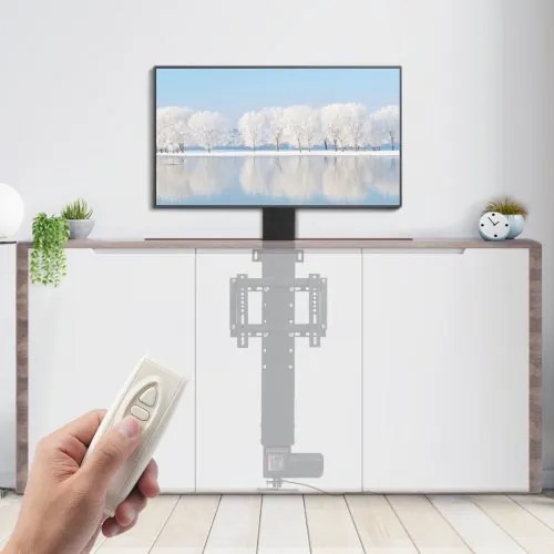 VEVOR Motorized TV Lift Stroke Length 20 Inches Motorized TV Mount Fit for 28-32&quot; TV Lift with Remote Control Height Adjustable Load Capacity 132 Lbs Wireless Remote Control