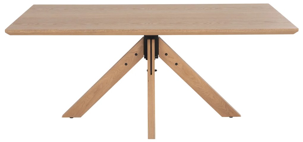 ΤΡΑΠΕΖΙ PAOLO HM9853 MDF ΜΕ ΚΑΠΛΑΜΑ ΦΡΑΞΙΝΟΥ-ΠΟΔΙΑ RUBBERWOOD-ΦΥΣΙΚΟ 180x90x75Yεκ