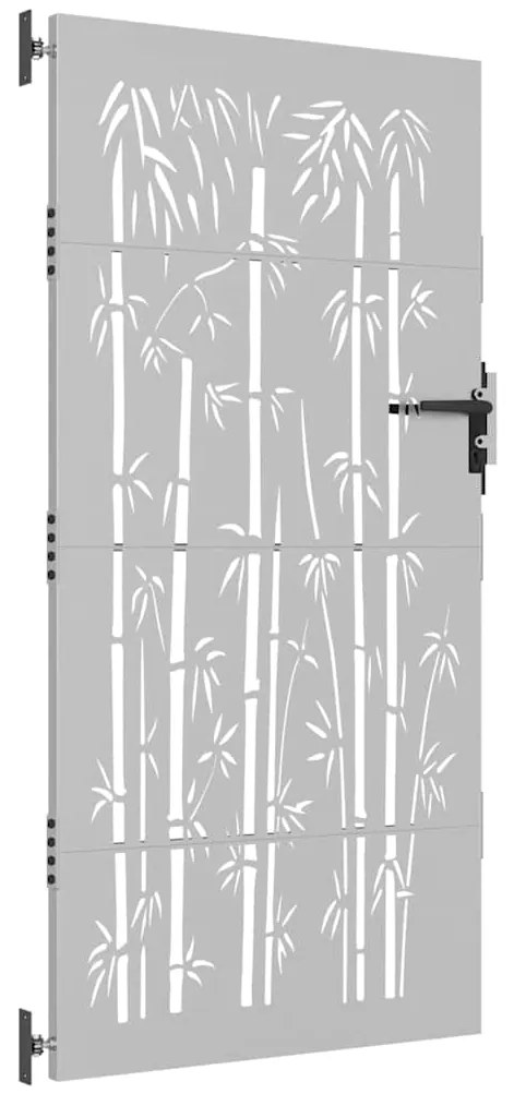 vidaXL Πόρτα Κήπου από Μπαμπού με Σχέδιο από Ατσάλι Corten 85x175 εκ.
