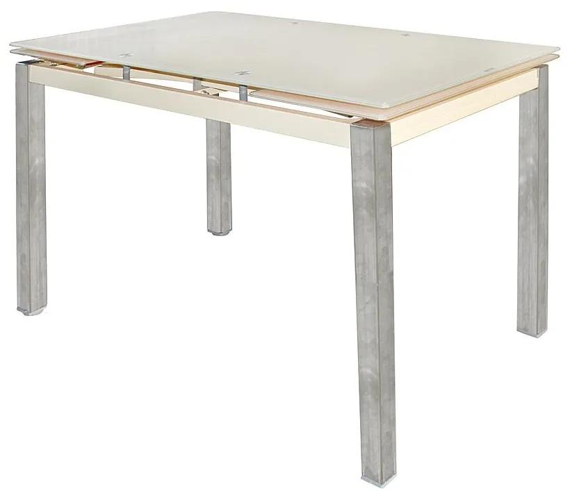 Τραπέζι BLOSSOM Επεκτεινόμενο Χρώμιο/Μπεζ Μέταλλο/Γυαλί 110+(30+30)x70x77cm