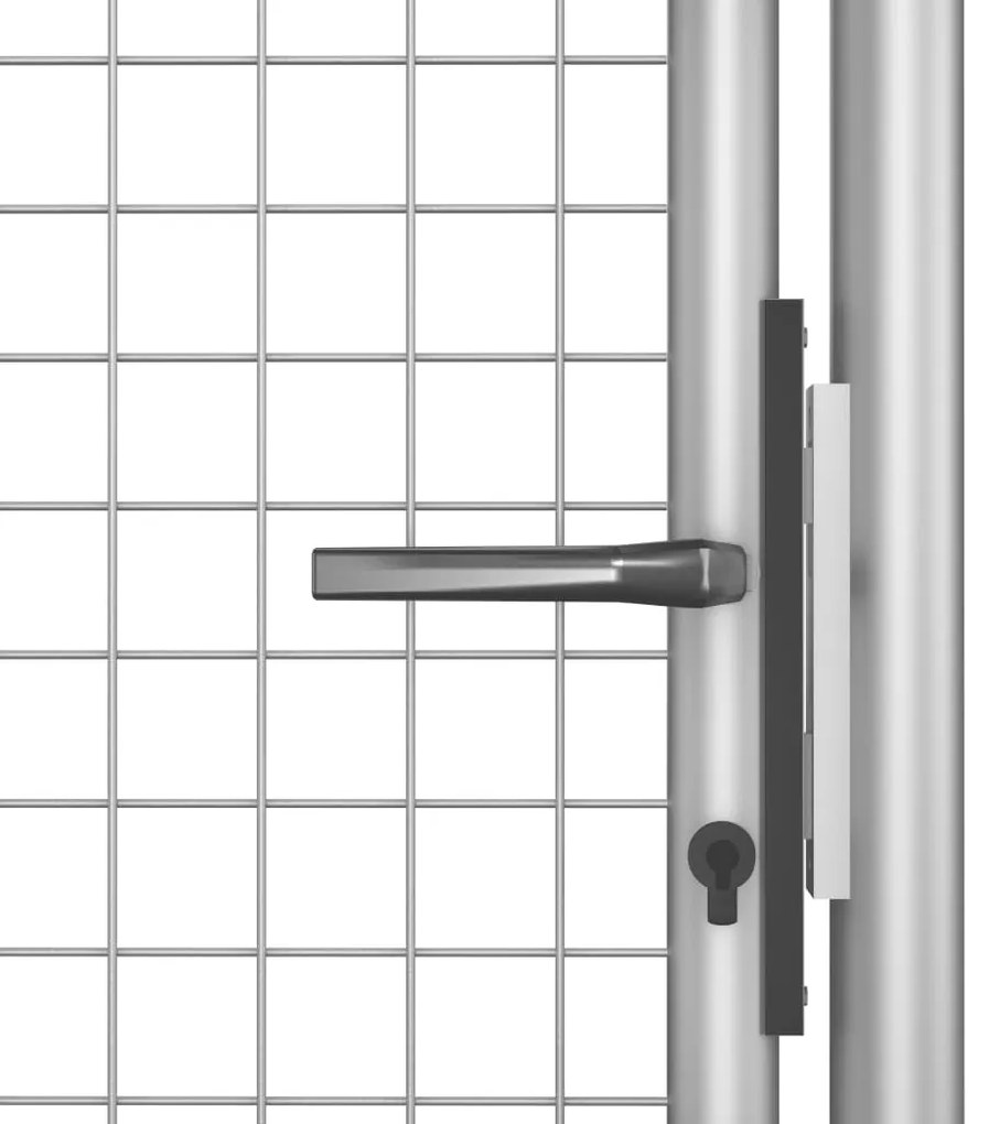 vidaXL Πόρτα Κήπου Ασημί 100x150 εκ. από Γαλβανισμένο Ατσάλι