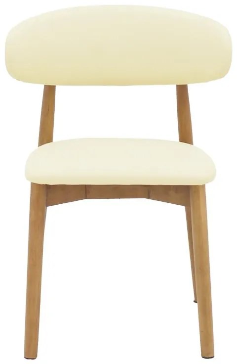 Καρέκλα Ubene rubberwood και pu σε καρυδί και μπεζ απόχρωση 46x58x79εκ 46x58x79 εκ.