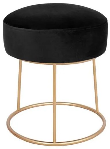ΣΚΑΜΠΟ KARLO ΜΑΥΡΟ ΒΕΛΟΥΔΟ ΜΕ ΧΡΥΣΗ ΒΑΣΗ HM8411.04 Φ36x38Υ εκ.