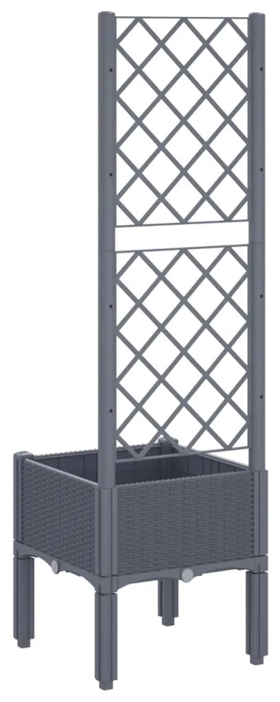 vidaXL Ζαρντινιέρα Κήπου με Καφασωτό Μπλε Γκρι 40x40x142 εκ. από PP
