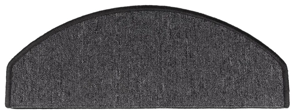 vidaXL Πατάκια Σκαλοπάτια 10 τεμ. Ανθρακί 65x24x4 εκ. Ημίστρογγυλά Μεγάλα