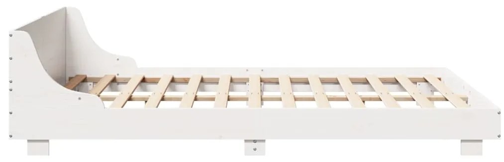 vidaXL Σκελετός Κρεβ. Χωρίς Στρώμα Λευκό 140x190 εκ Μασίφ Πεύκο