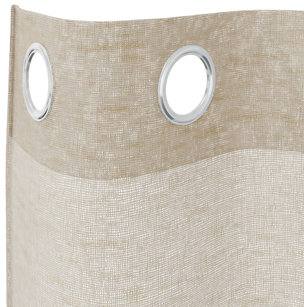vidaXL Κουρτίνες με κουρτίνες 2 pcs Άμμος 140 x 225 cm Πολυεστέρας