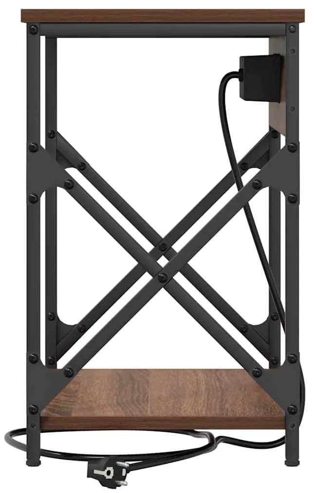 vidaXL Κομοδίνο 2 pcs Καφέ δρυς 41 x 31 x 51 εκ. Επεξεργασμένο ξύλο