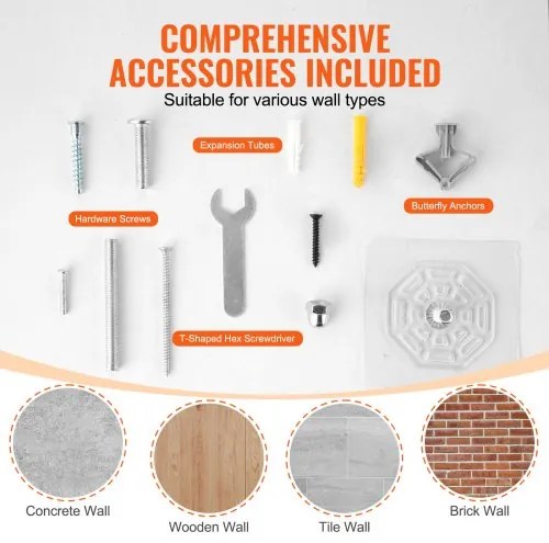 VEVOR Wall Mounted Cat Shelves Tree with Jumping Boards Nests Hammock Set of 7