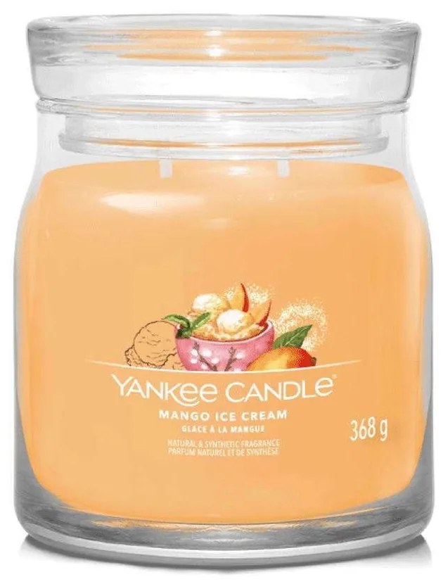 Αρωματικό Κερί Signature Mango Ice cream Medium 1632325E 9,3x11,4cm Orange Yankee Candle